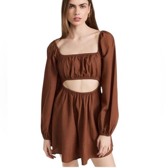 L*Space Rosita Square Neckline Long Raglan Sleeve Dress NWT Size Small - Picture 3 of 8